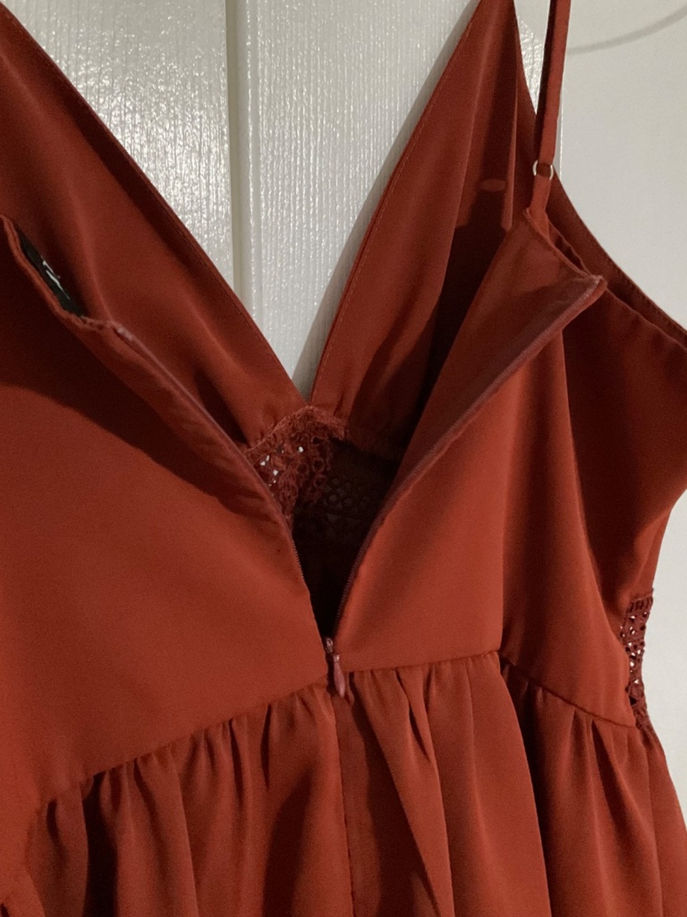 Cider Rust/Brown Ruffle Mini Dress - Picture 5 of 6
